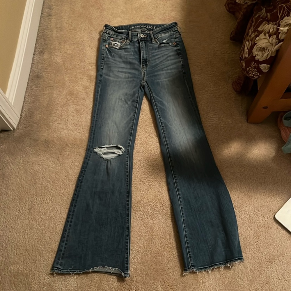 american eagle bootcut jeans size 00 short